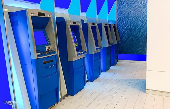 Desenho de banco azul