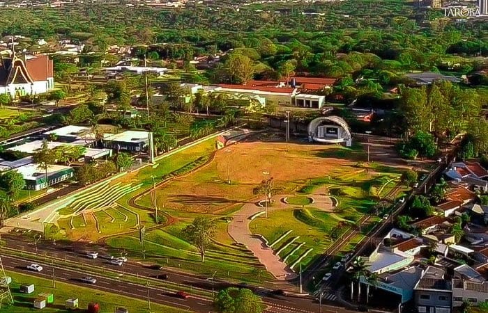 Imagem aérea do gramadão da Vila A. 